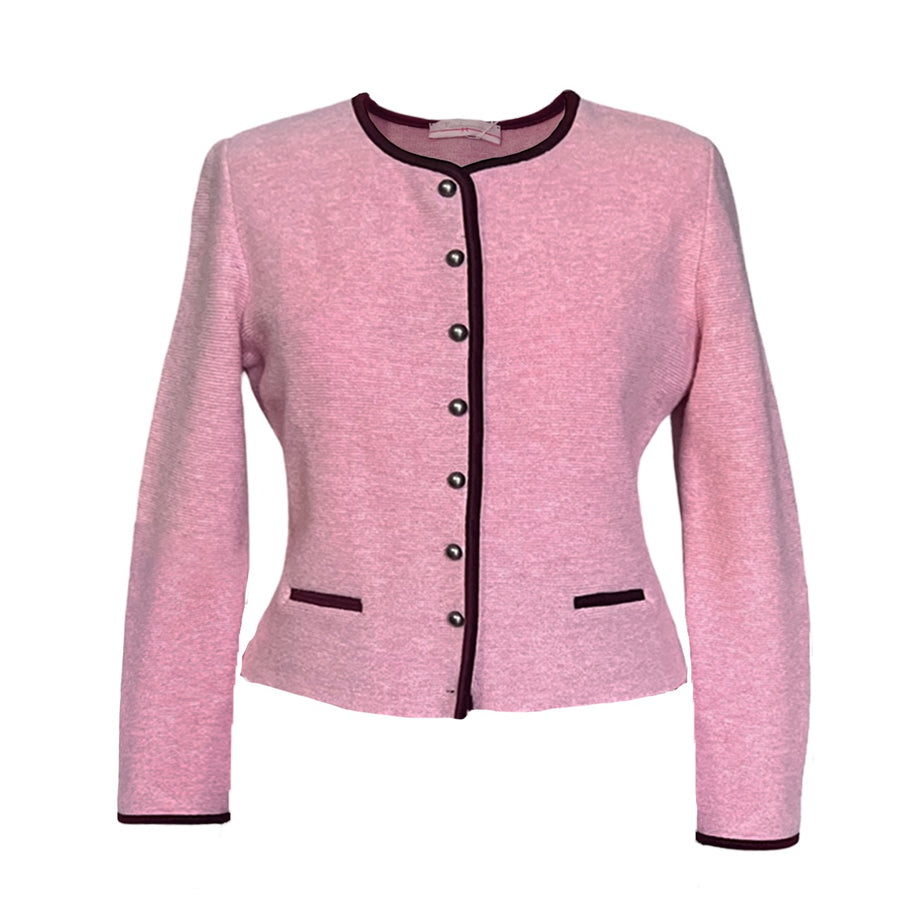 Damen Janker rosa mit Samtkante