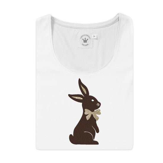 Damen Shirt Basic Oster Hase braun gold