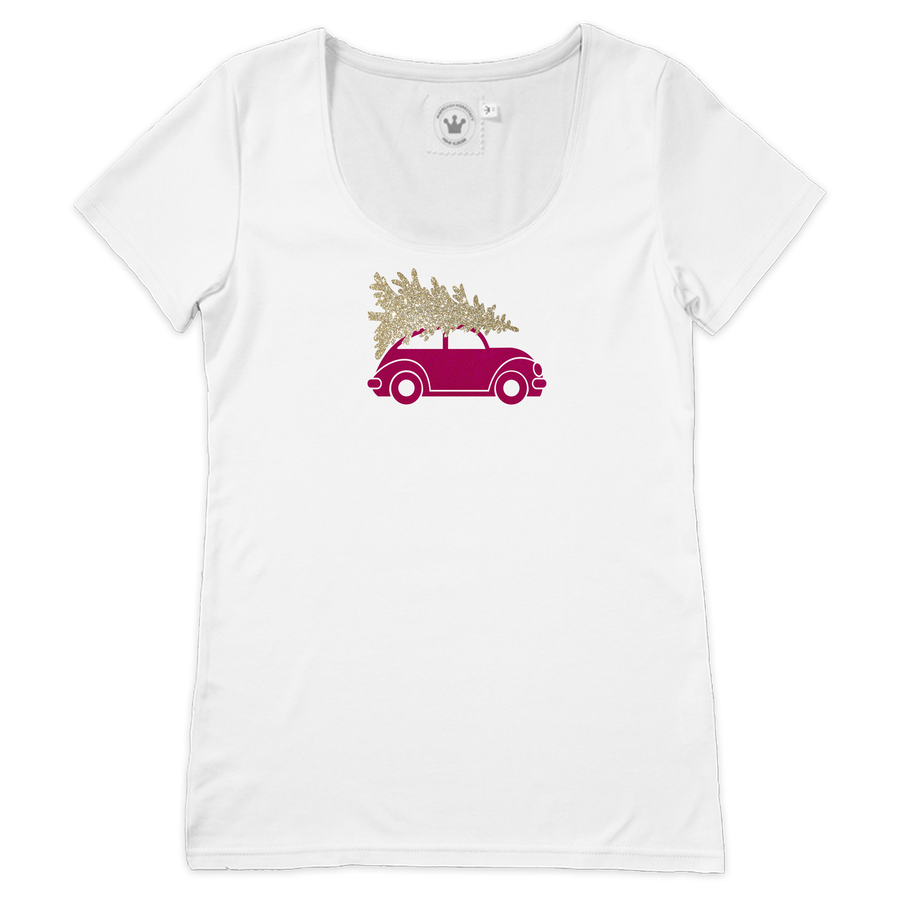 Weihnachts Damen T-Shirt Christmas Auto