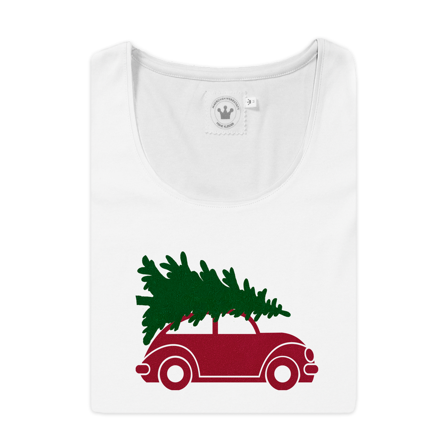Weihnachts Damen T-Shirt Christmas Auto