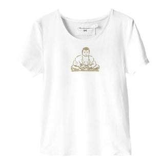
                    
                      Damen T-Shirt Yoga mit Buddha Druck gold
                    
                  