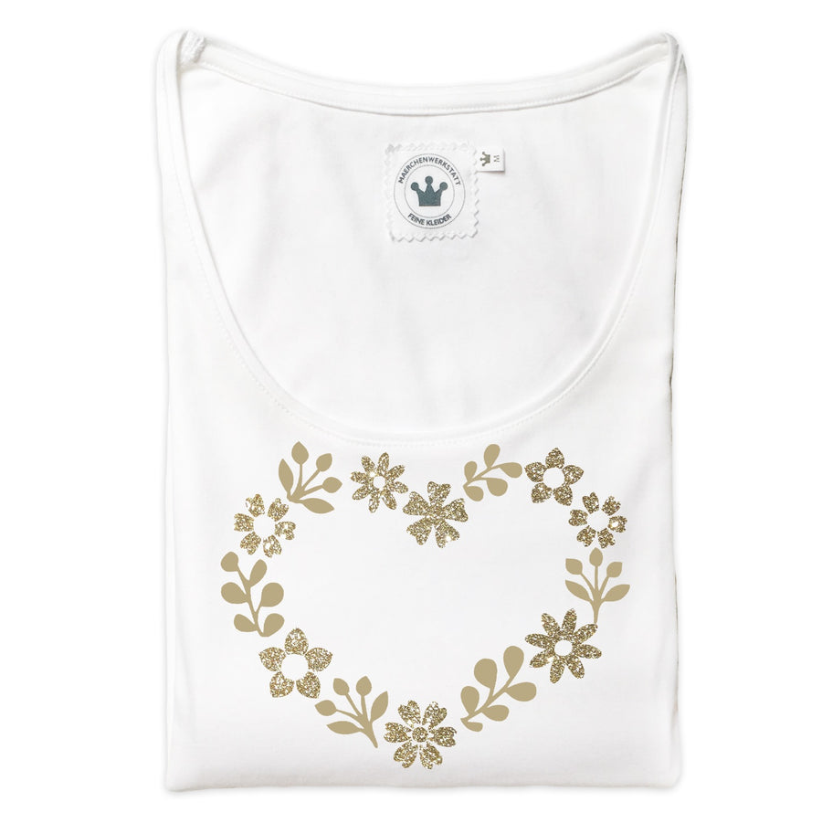 Damen T-Shirt romantisches Blumenherz Märchenwerkstatt