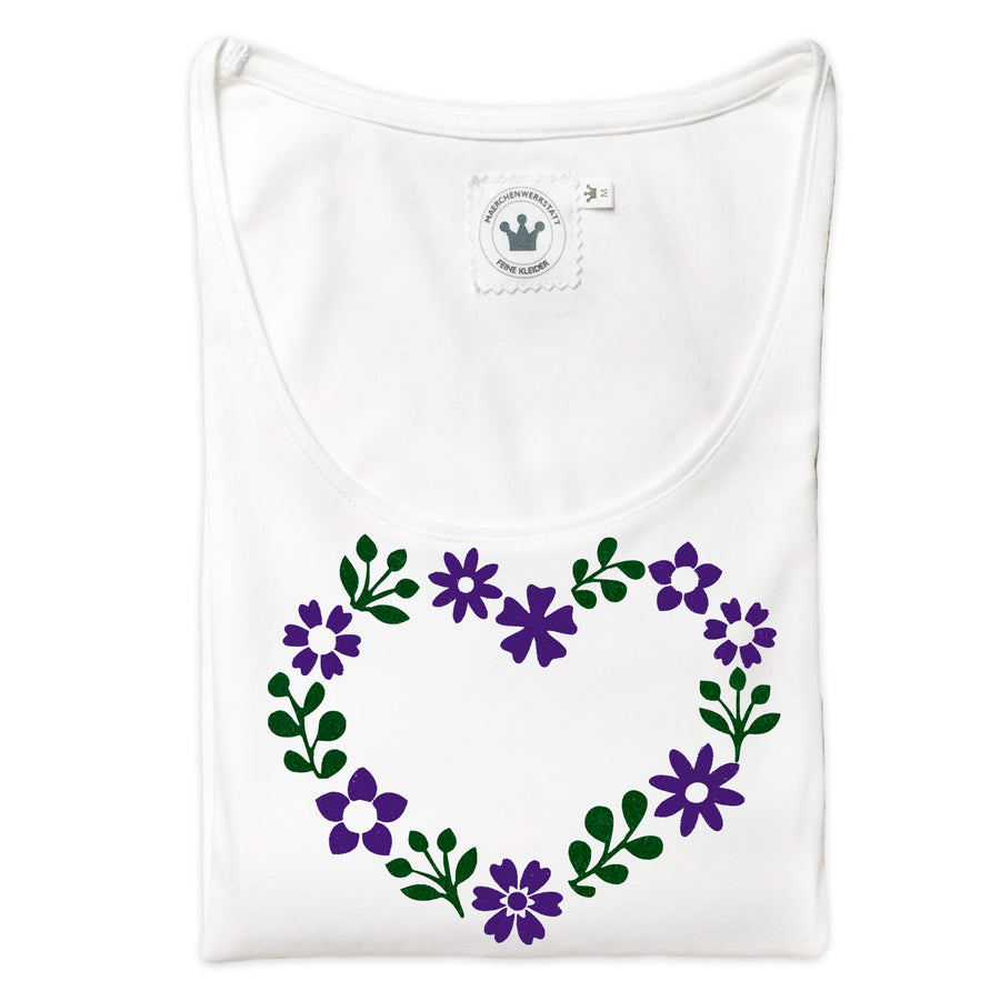 Damen T-Shirt romantisches Blumenherz Märchenwerkstatt