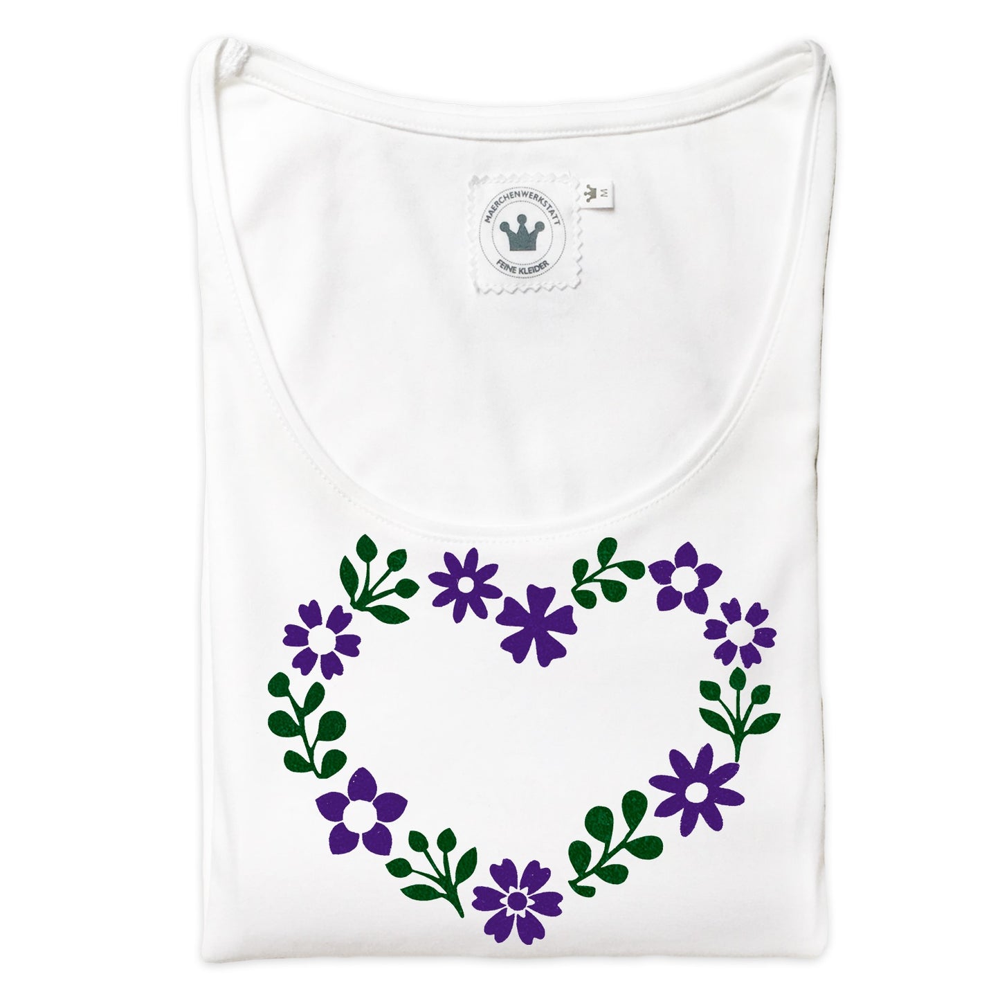 Damen T-Shirt romantisches Blumenherz