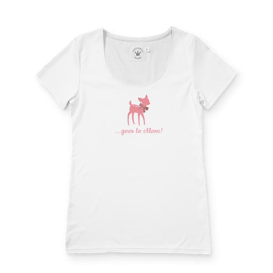 Damen T Shirt weiss Muttertag Bambi rosa