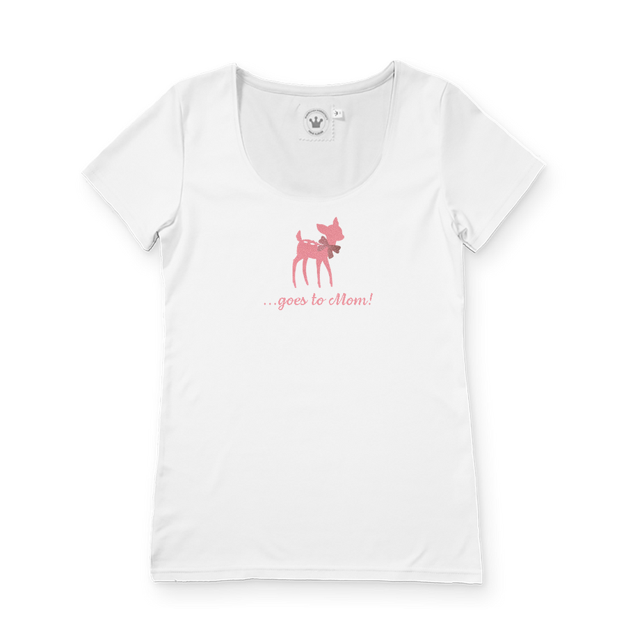 Damen T Shirt weiss Muttertag Bambi rosa
