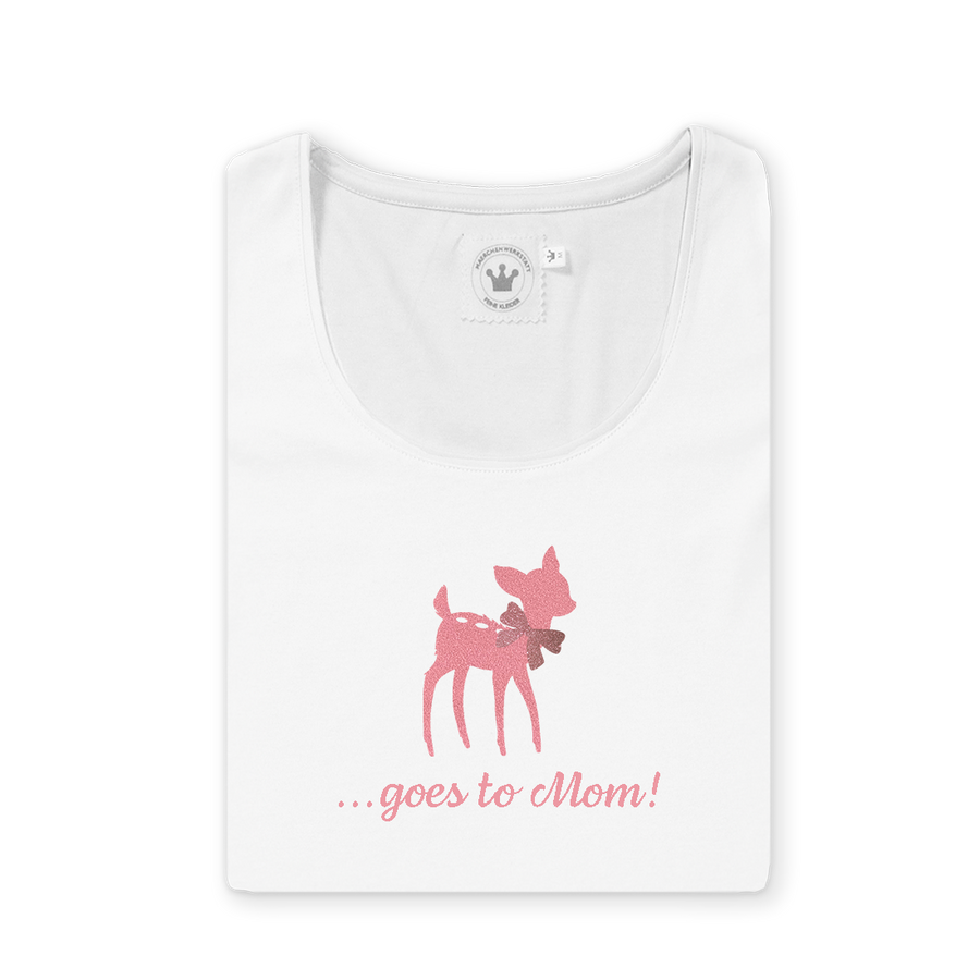 Damen T Shirt weiss Muttertag Bambi rosa