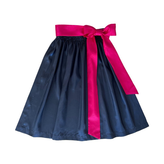 Damen Uni Dirndl Schuerze Midi Taft blau pink