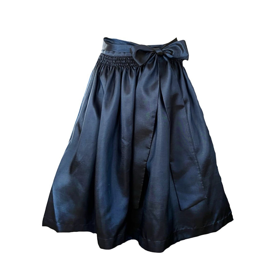 Damen Uni Dirndl Schuerze Midi Taft blau