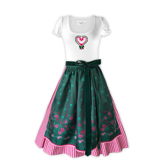 
                    
                      Damendirndl Rock Karo pink Schuerze Seide gruen rosen
                    
                  