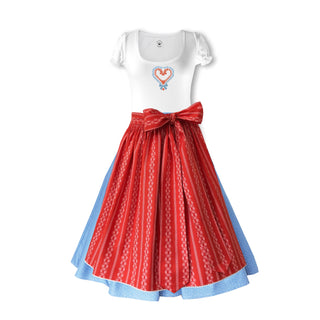 
                    
                      Damen Dirndl Koralle Märchenwerkstatt Damen Dirndl ohne Mieder mit T-Shirt , Rock &amp; Schürze
                    
                  
