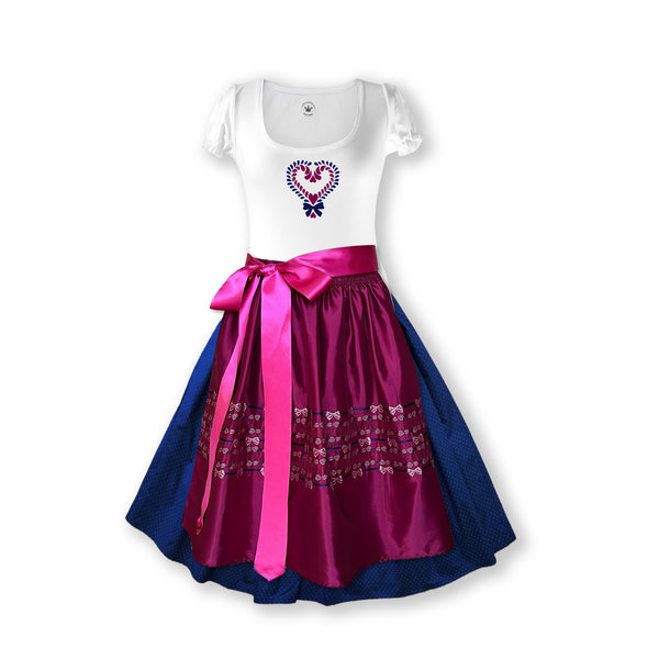 Damen Dirndl Beere Märchenwerkstatt Damen Dirndl ohne Mieder mit T-Shirt , Rock &amp; Schürze