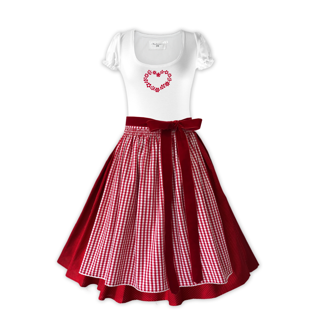 Damen Dirndl Landliebe Märchenwerkstatt Damen Dirndl ohne Mieder mit T-Shirt , Rock &amp; Schürze