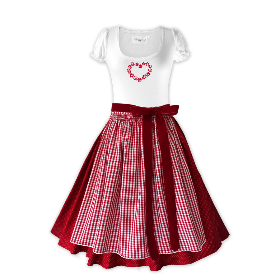 Damen Dirndl Landliebe Märchenwerkstatt Damen Dirndl ohne Mieder mit T-Shirt , Rock &amp; Schürze