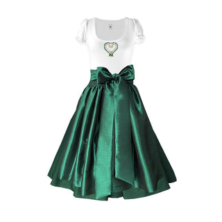 
                    
                      Damen Dirndl Taft Tannengrün Märchenwerkstatt Damen Dirndl ohne Mieder mit T-Shirt , Rock &amp; Schürze
                    
                  