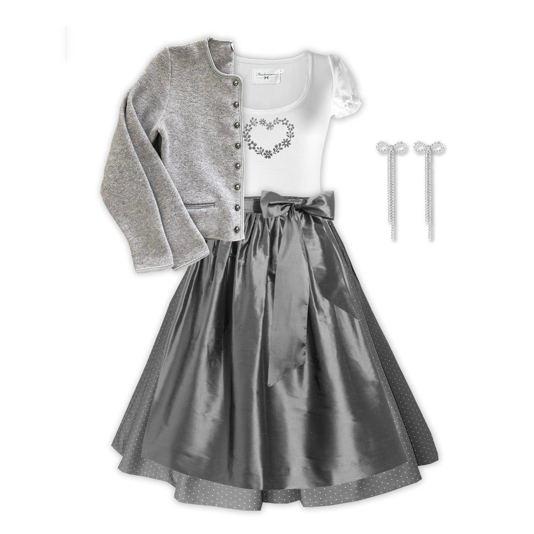 Damen Dirndl Silbermond Märchenwerkstatt Damen Dirndl ohne Mieder mit T-Shirt , Rock &amp; Schürze