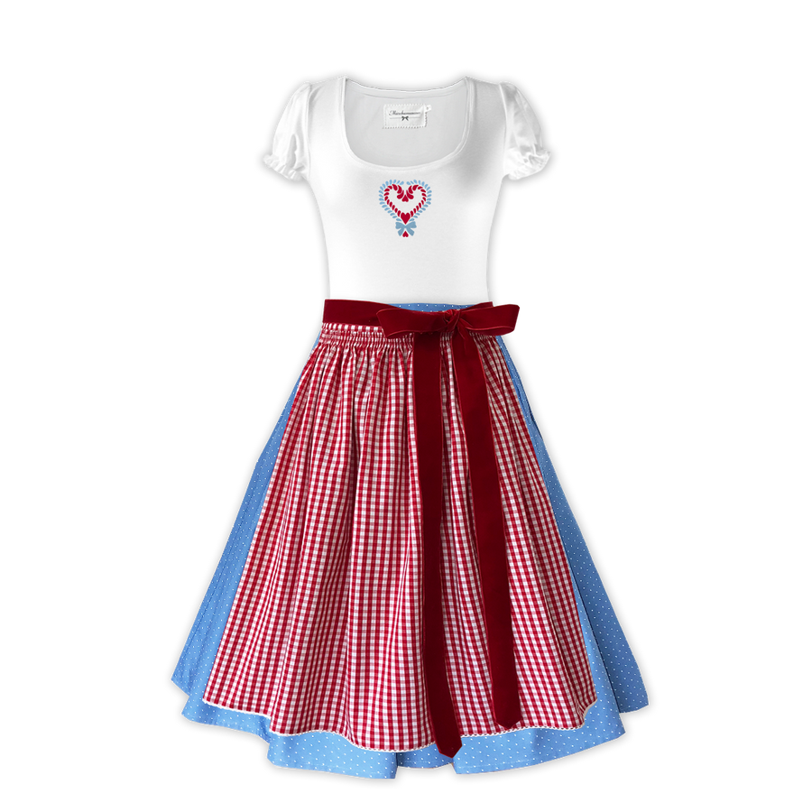 Damen Dirndl Landliebe Märchenwerkstatt Damen Dirndl ohne Mieder mit T-Shirt , Rock &amp; Schürze