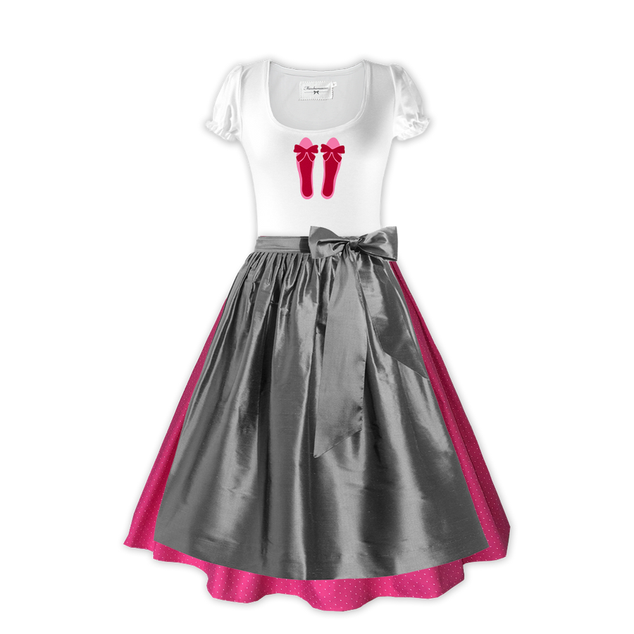Damen Dirndl Silbermond Märchenwerkstatt Damen Dirndl ohne Mieder mit T-Shirt , Rock &amp; Schürze