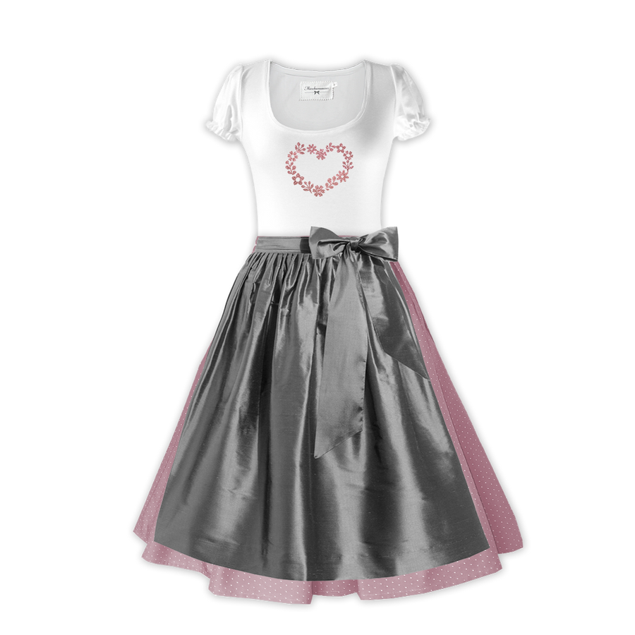 Damen Dirndl Silbermond Märchenwerkstatt Damen Dirndl ohne Mieder mit T-Shirt , Rock &amp; Schürze