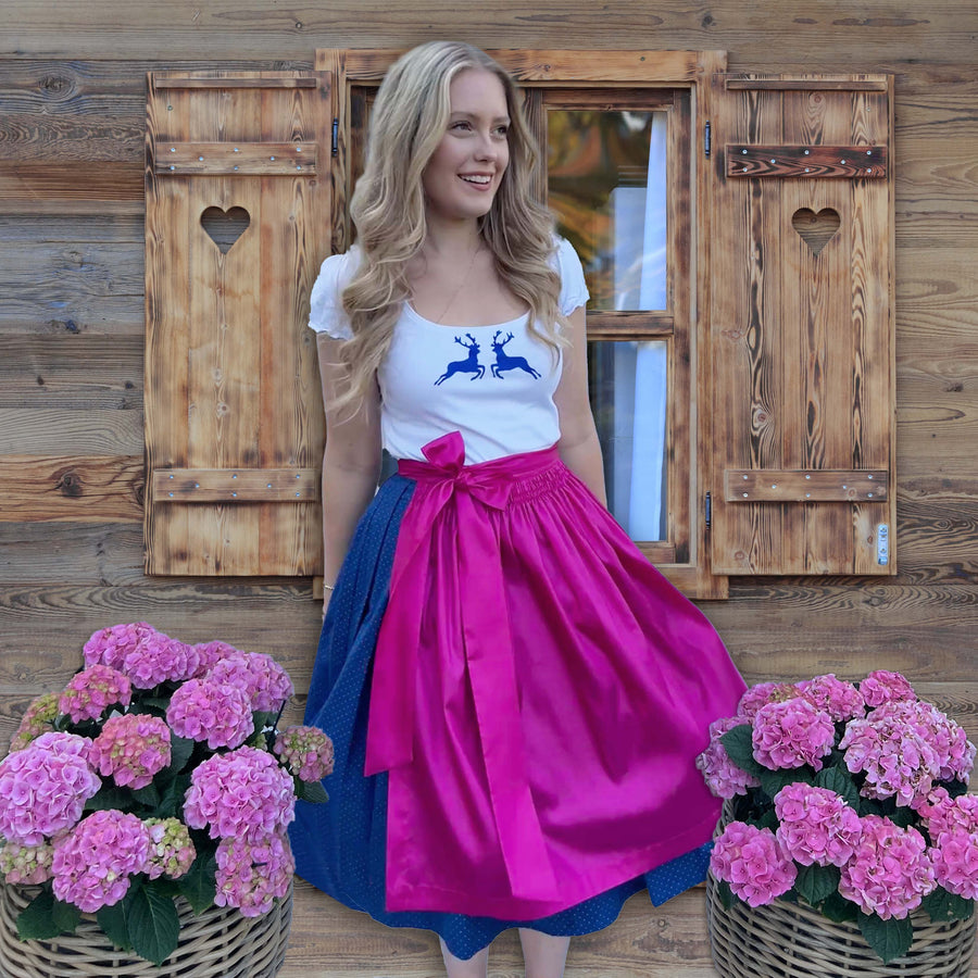 Damendirndl Schuerze Taft pink