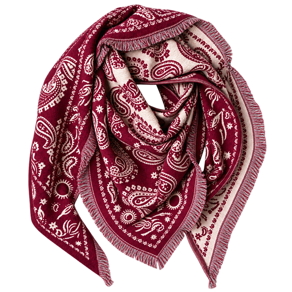großes Dreiecks Tuch Paisley Muster dunkelrot
