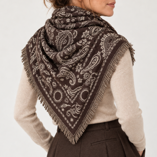 großes Dreiecks Tuch Paisley Muster dunkelrot