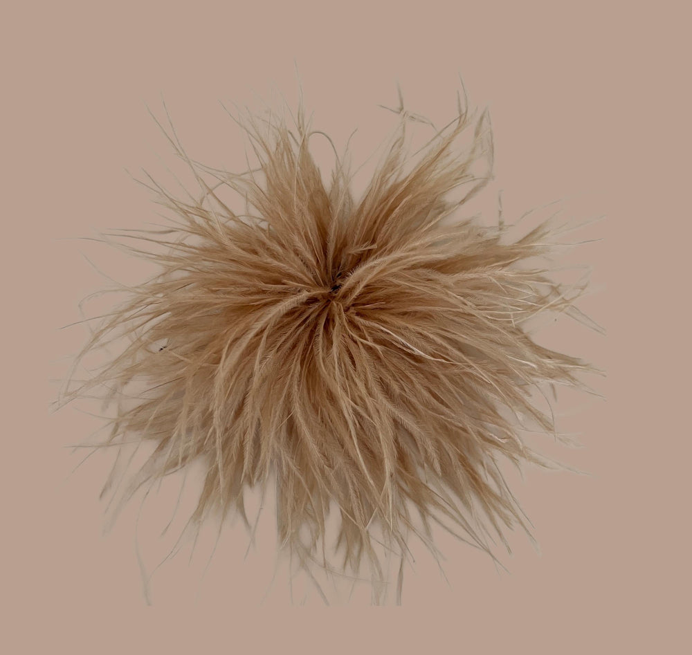 Feder-Brosche-beige