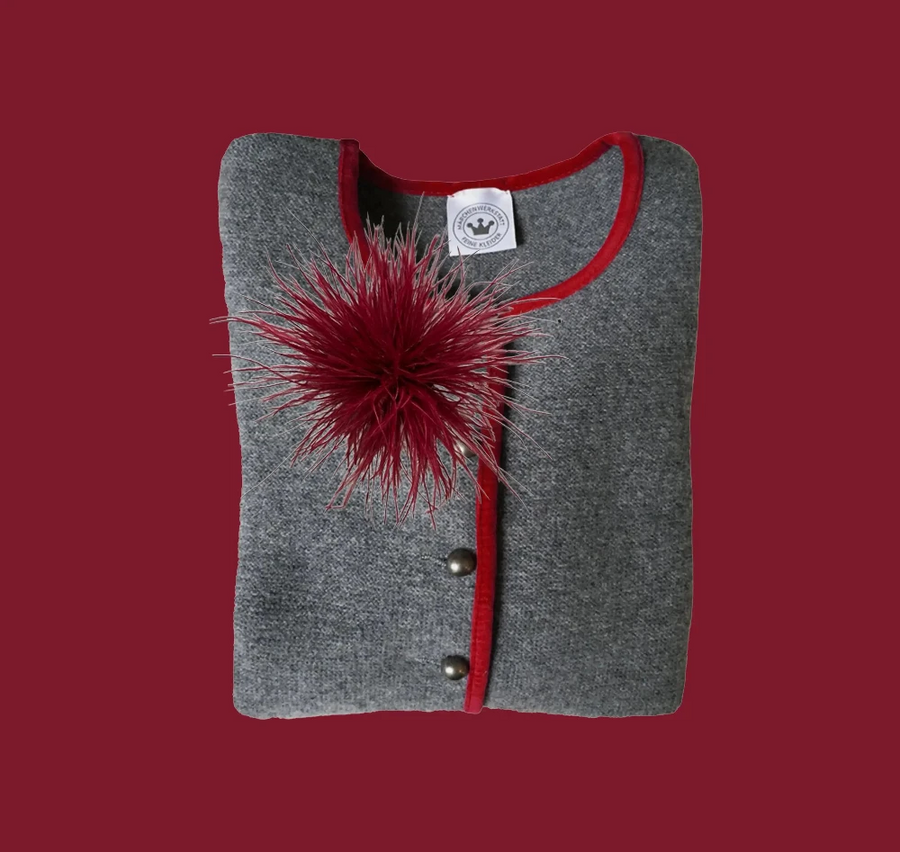 Feder-Brosche- rot