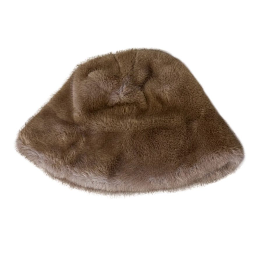Fell bucket Hut fake fur camel