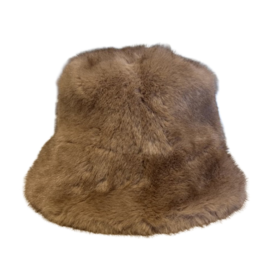 Fell bucket Hut fake fur camel