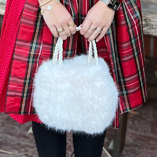 Fake Fur Bucket Bag Cozy wollweiß Märchenwerkstatt