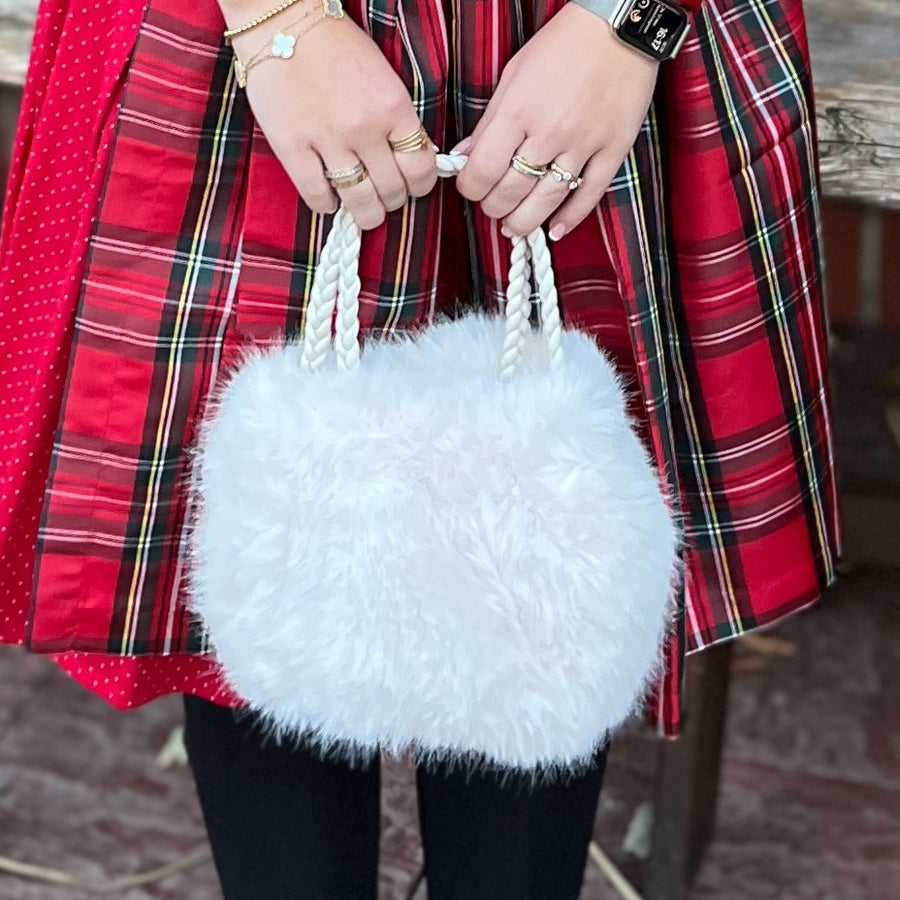 Fake Fur Bucket Bag Cozy wollweiß Märchenwerkstatt