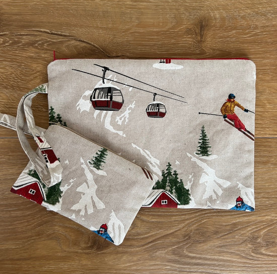 Kosmetiktasche Leinen Chalet
