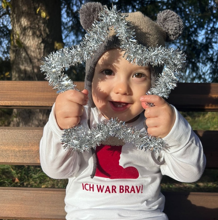 Weihnachts Baby T-Shirt Nikolausstiefel Ich war brav