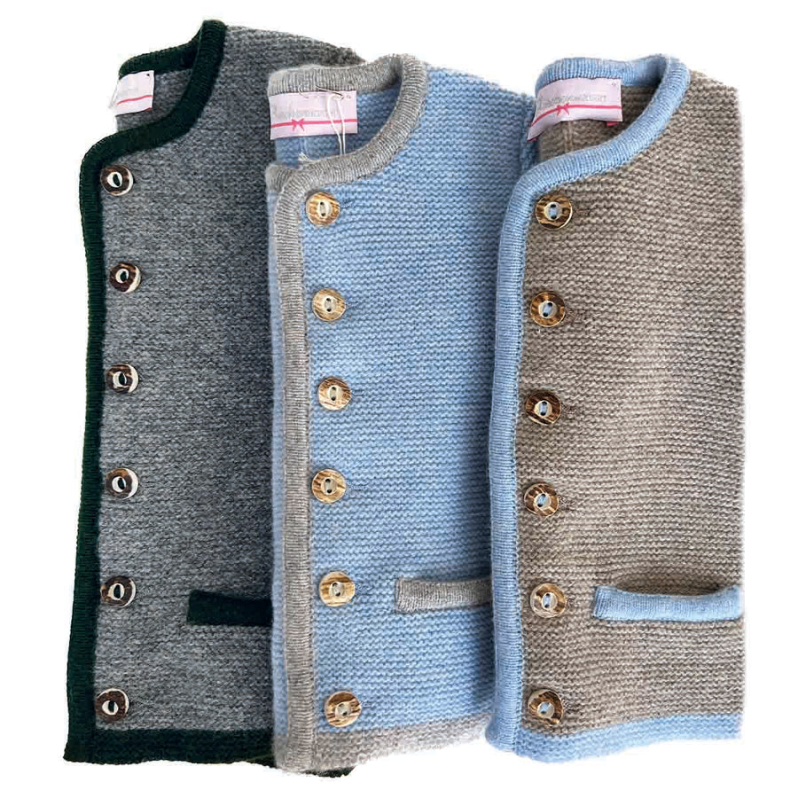 Baby Trachten Strickjacke grau