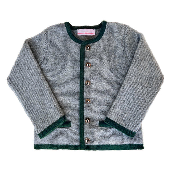 Baby Trachten Strickjacke grau