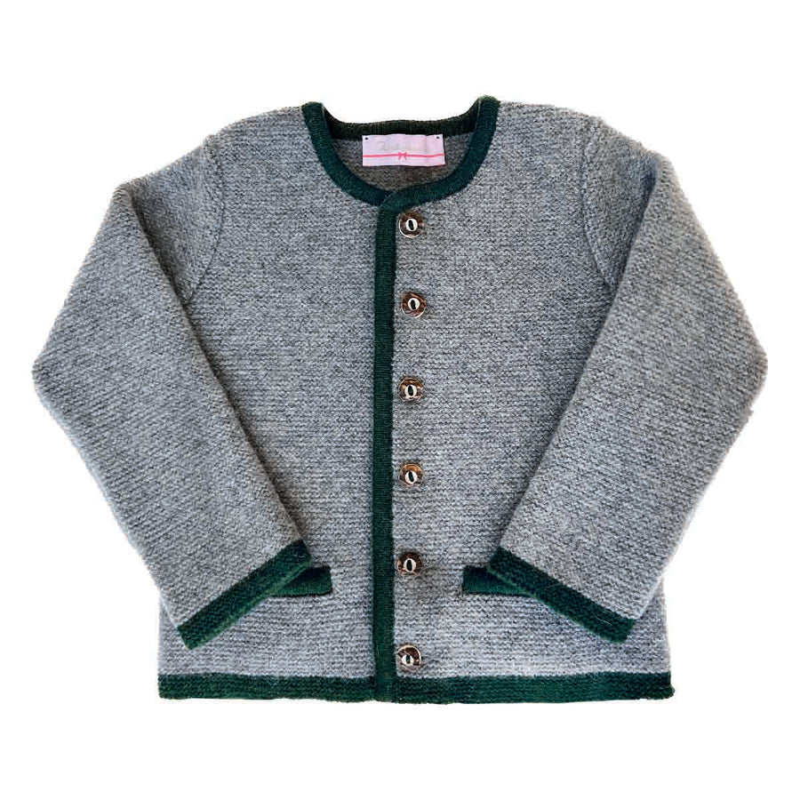 Baby Trachten Strickjacke grau