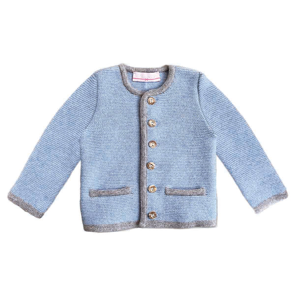 Kinder Trachten Strickjacke hellblau