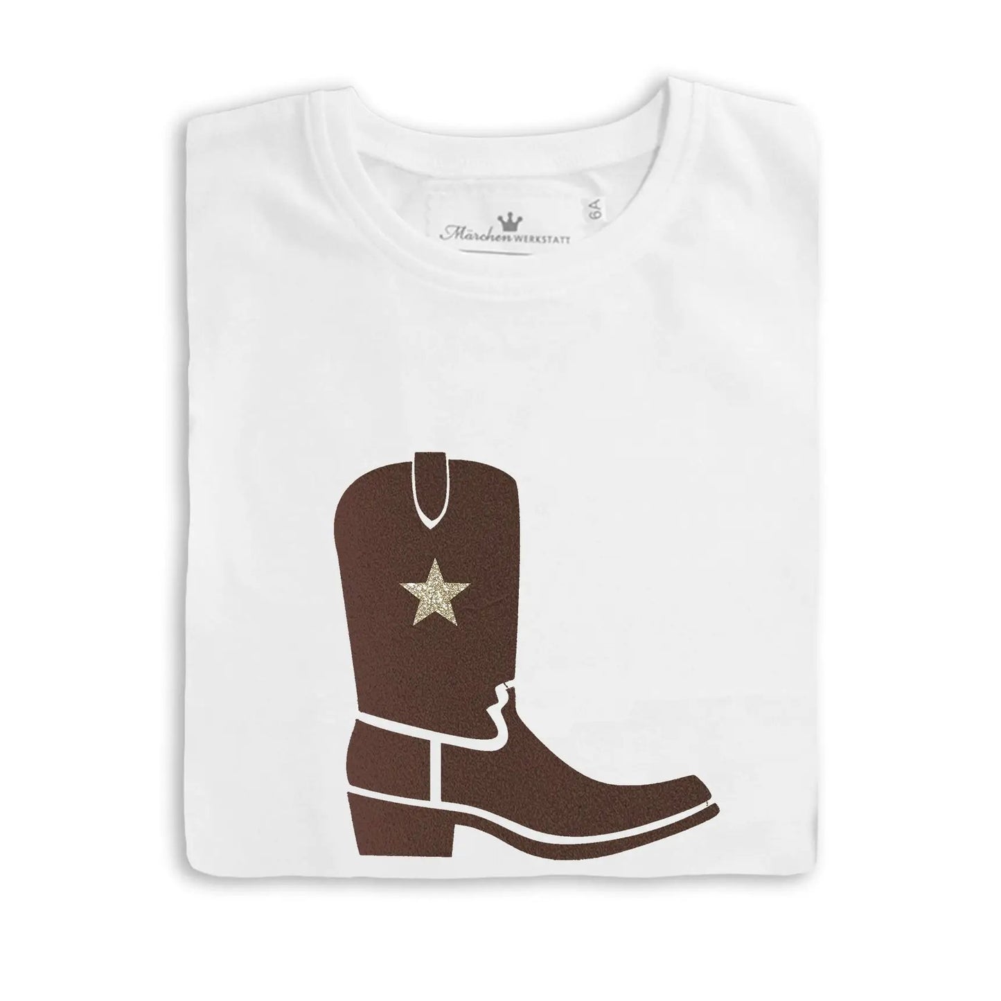  brauner Cowboy Stiefel T-Shirt für Jungen