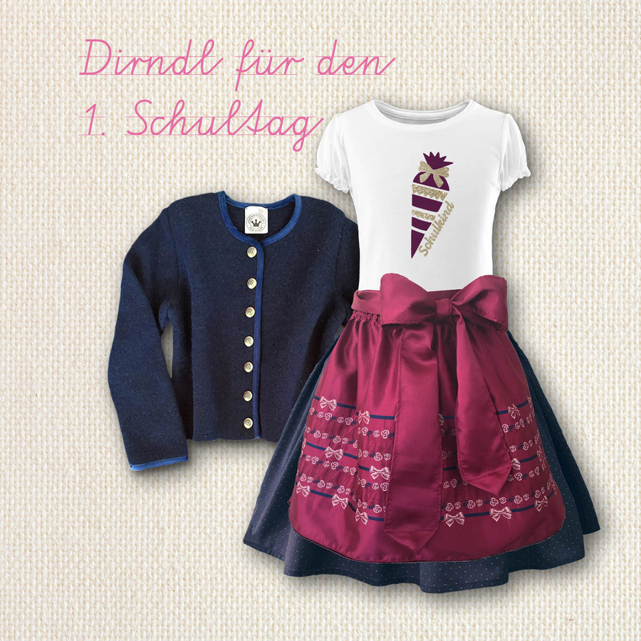 Mädchen Dirndl Schulanfang Beere