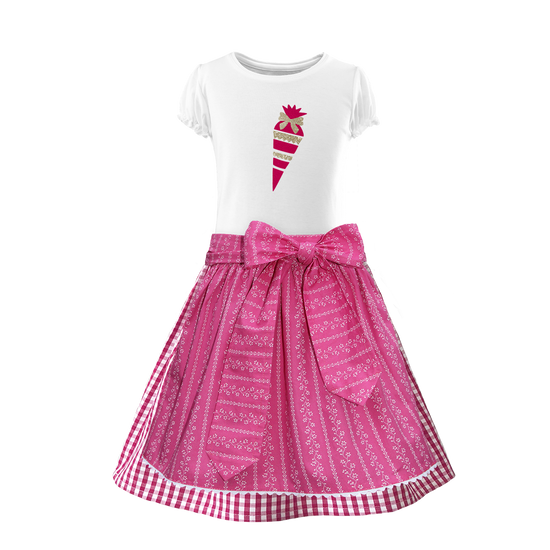 Kinder Dirndl Schulanfang pink Karo Ranke