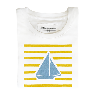 
                    
                      Handmade Kinder T-Shirt Segelboot gelb hellblau
                    
                  
