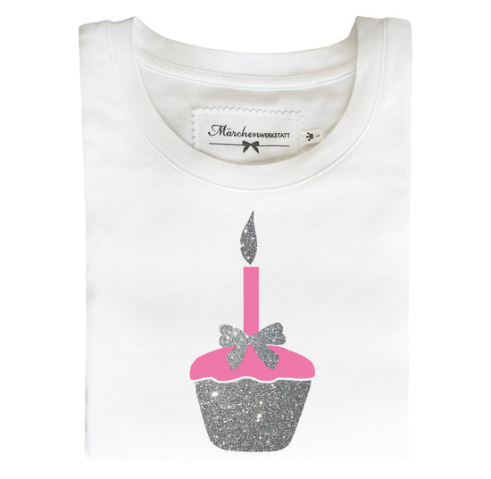 Mädchen T-Shirt Geburtstagskind silber