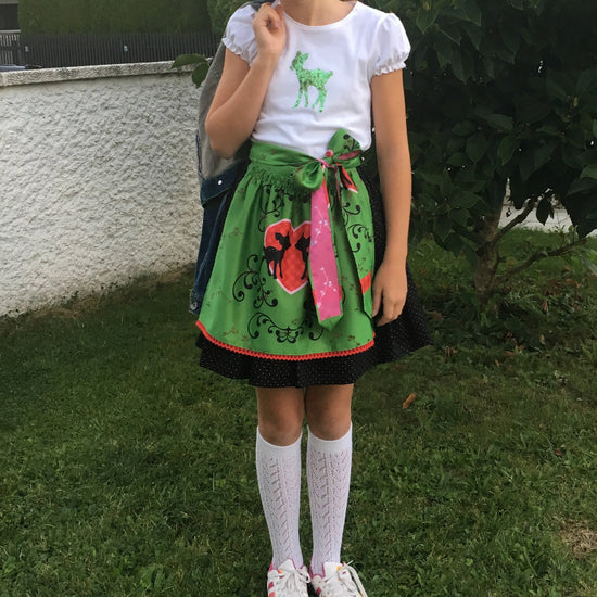Kinder dirndl Bambi Seide Grün