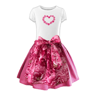 
                    
                      Kinderdirndl Baumwolle Rock Tupfen pink Schuerze Pfingst Rosen
                    
                  