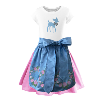 
                    
                      Kinderdirndl Rock hellrosa Tupfen Schuerze Seide
                    
                  