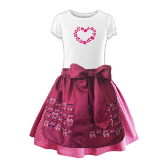 
                    
                      Kinderdirndl Rock rosa Schuerze Spitze beere Shirt Herzl
                    
                  