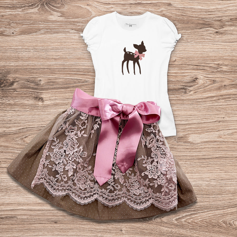 Mädchen Dirndl Goldmarierosé