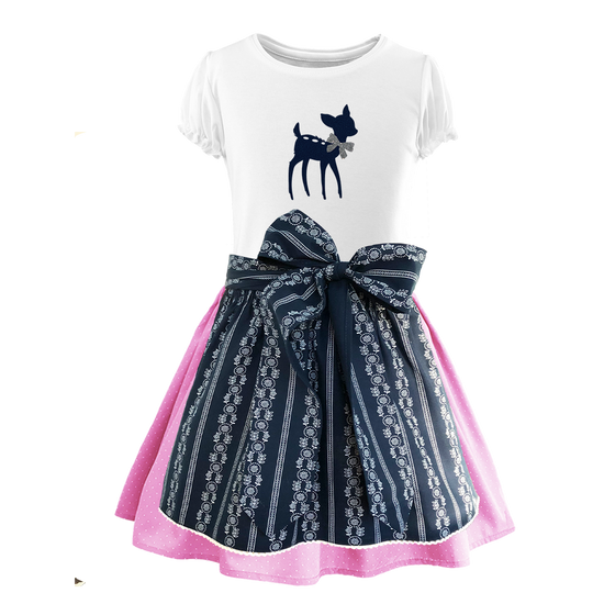 Kinderdirndl rock drosa Schuerze Ranke blau.Schwan
