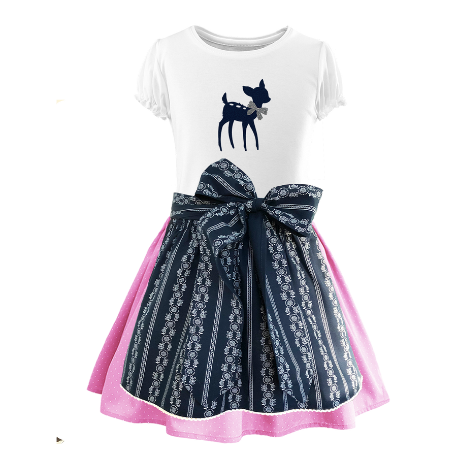 Kinderdirndl rock drosa Schuerze Ranke blau.Schwan